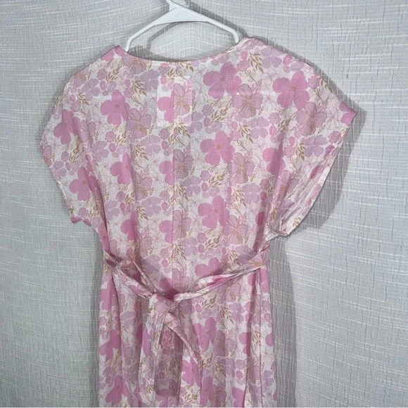LEALLO Janis Pink Floral Cotton Gauze Maxi Cottagecore‎ Boho Resort small - Picture 11 of 14